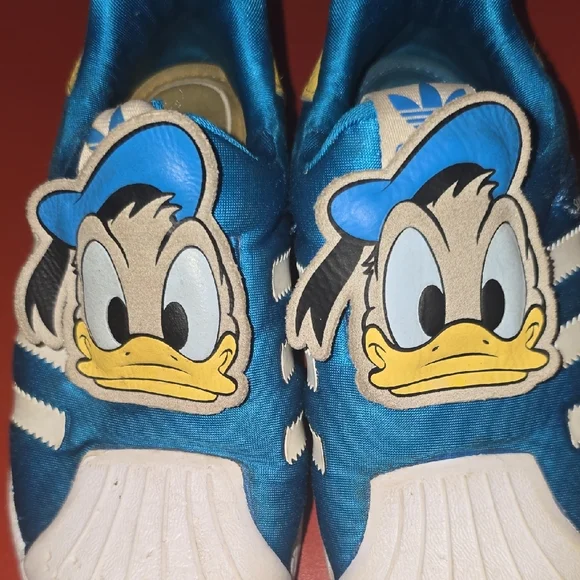 Adidas Kids Sneakers Blue White Donald Duck Design - Picture 8 of 8